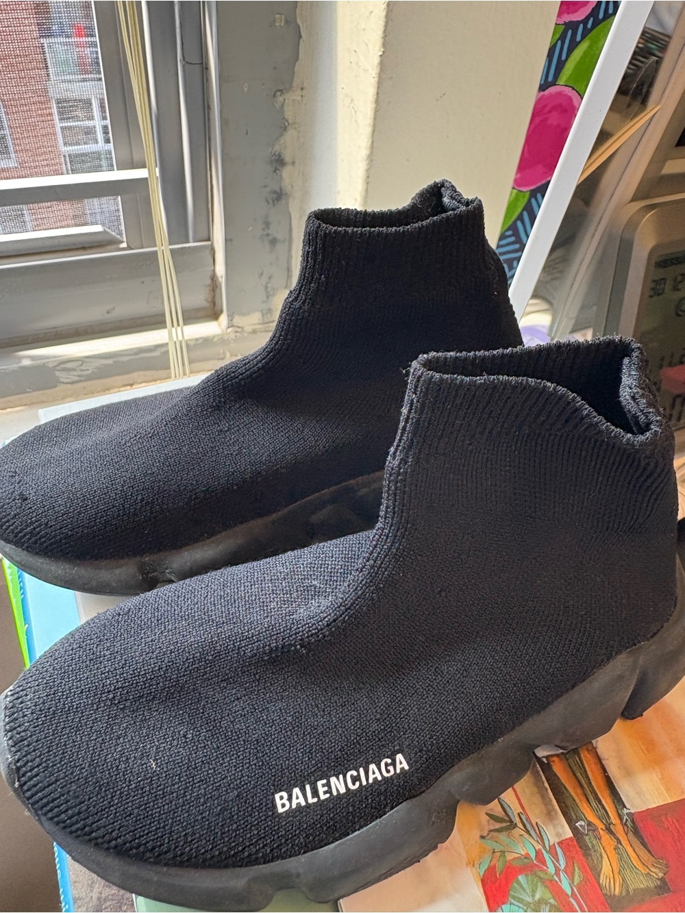 Balenciaga Kids Black Knit Sock Sneakers